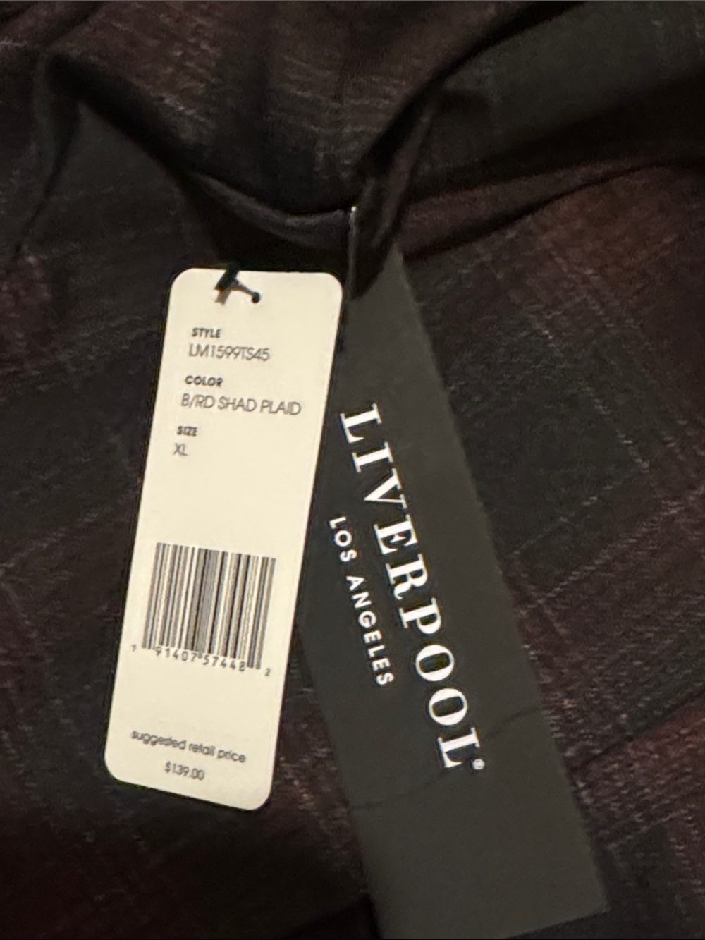 Liverpool Los Angelas Plaid Boyfriend Blazer with Removable Hoodie - Picture 8 of 9